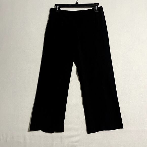 Ann Taylor Signature Fit Black Wide Leg Trousers Pants Just Below Waist - Size 0 - Picture 2 of 10